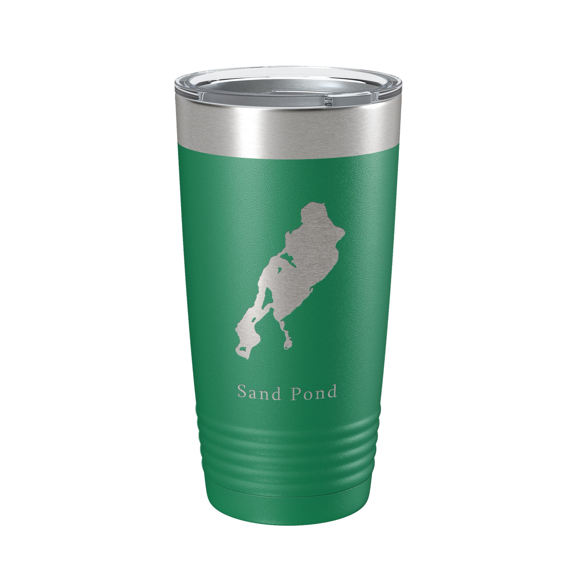 Sand Pond Tumbler Lake Map Travel Mug Insulated Laser Engraved Coffee Cup Maine 20 oz
