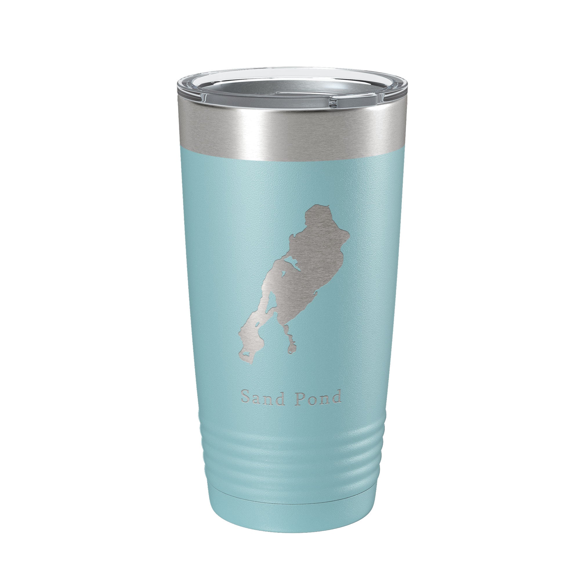 Sand Pond Tumbler Lake Map Travel Mug Insulated Laser Engraved Coffee Cup Maine 20 oz
