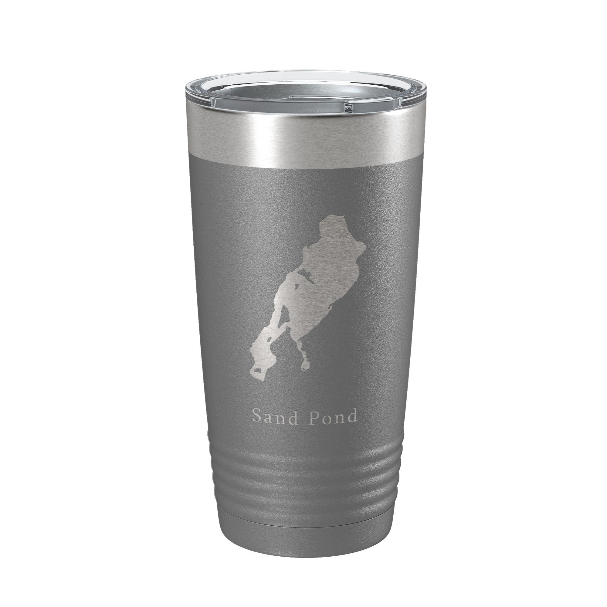 Sand Pond Tumbler Lake Map Travel Mug Insulated Laser Engraved Coffee Cup Maine 20 oz