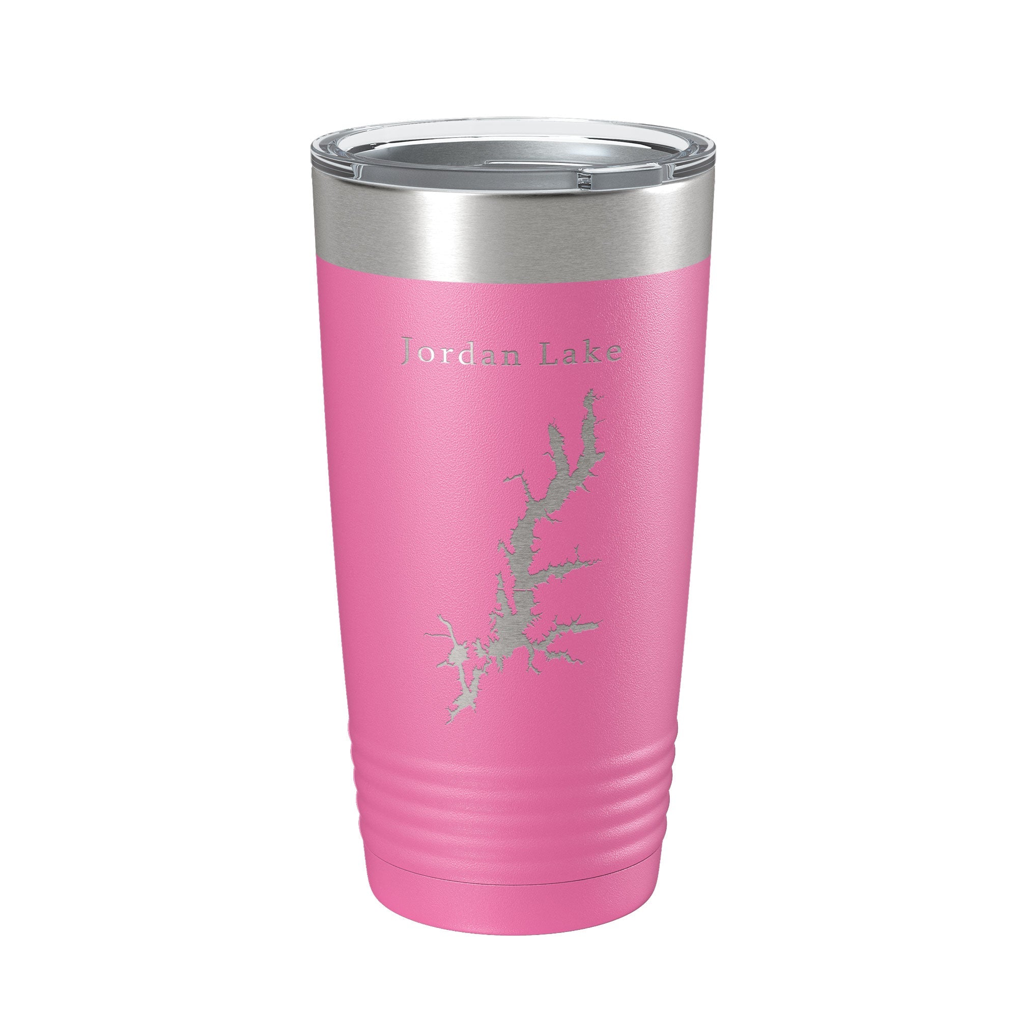 Jordan Lake B. Everett Map Tumbler Travel Mug Insulated Laser Engraved Coffee Cup North Carolina 20 oz