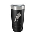 Sand Pond Tumbler Lake Map Travel Mug Insulated Laser Engraved Coffee Cup Maine 20 oz