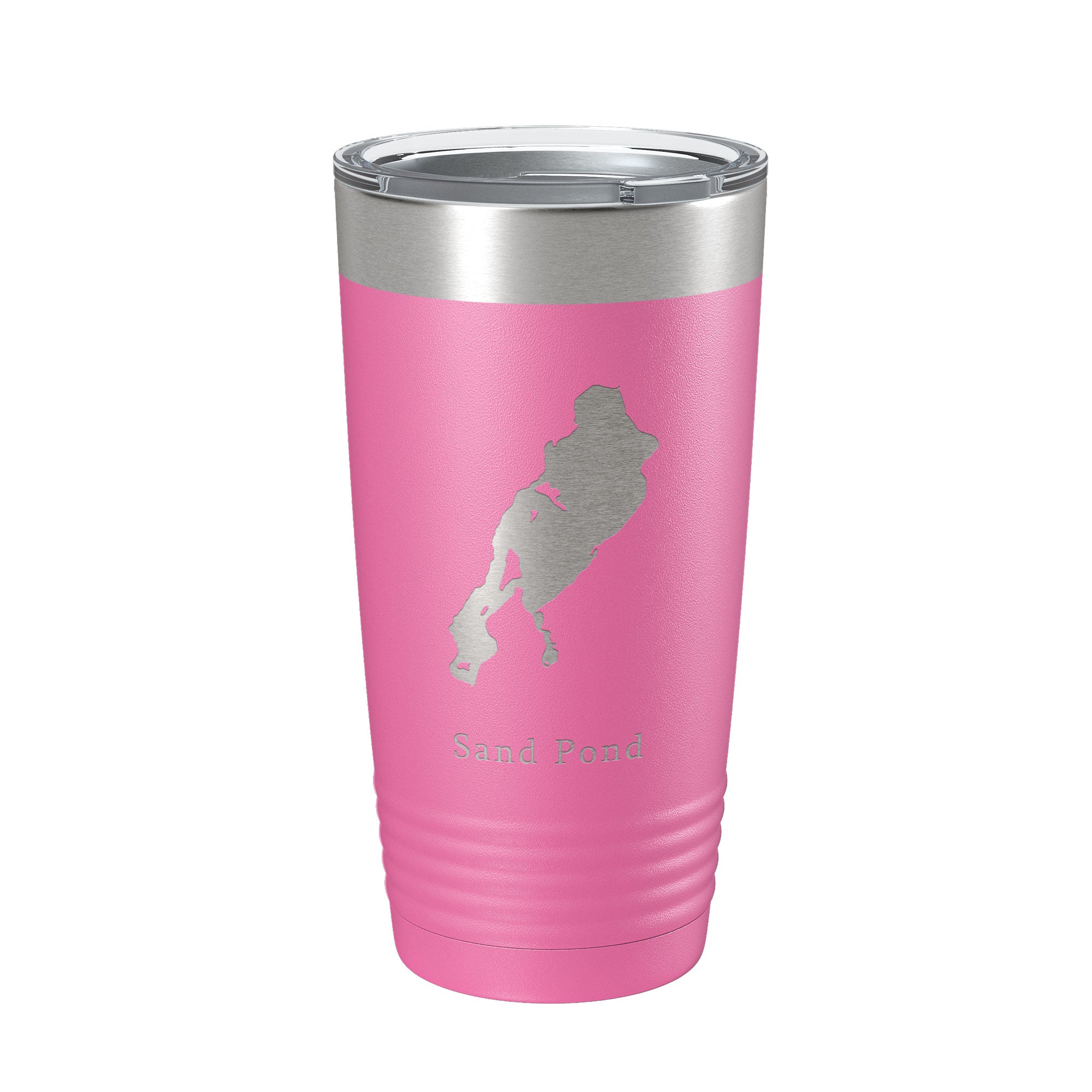 Sand Pond Tumbler Lake Map Travel Mug Insulated Laser Engraved Coffee Cup Maine 20 oz
