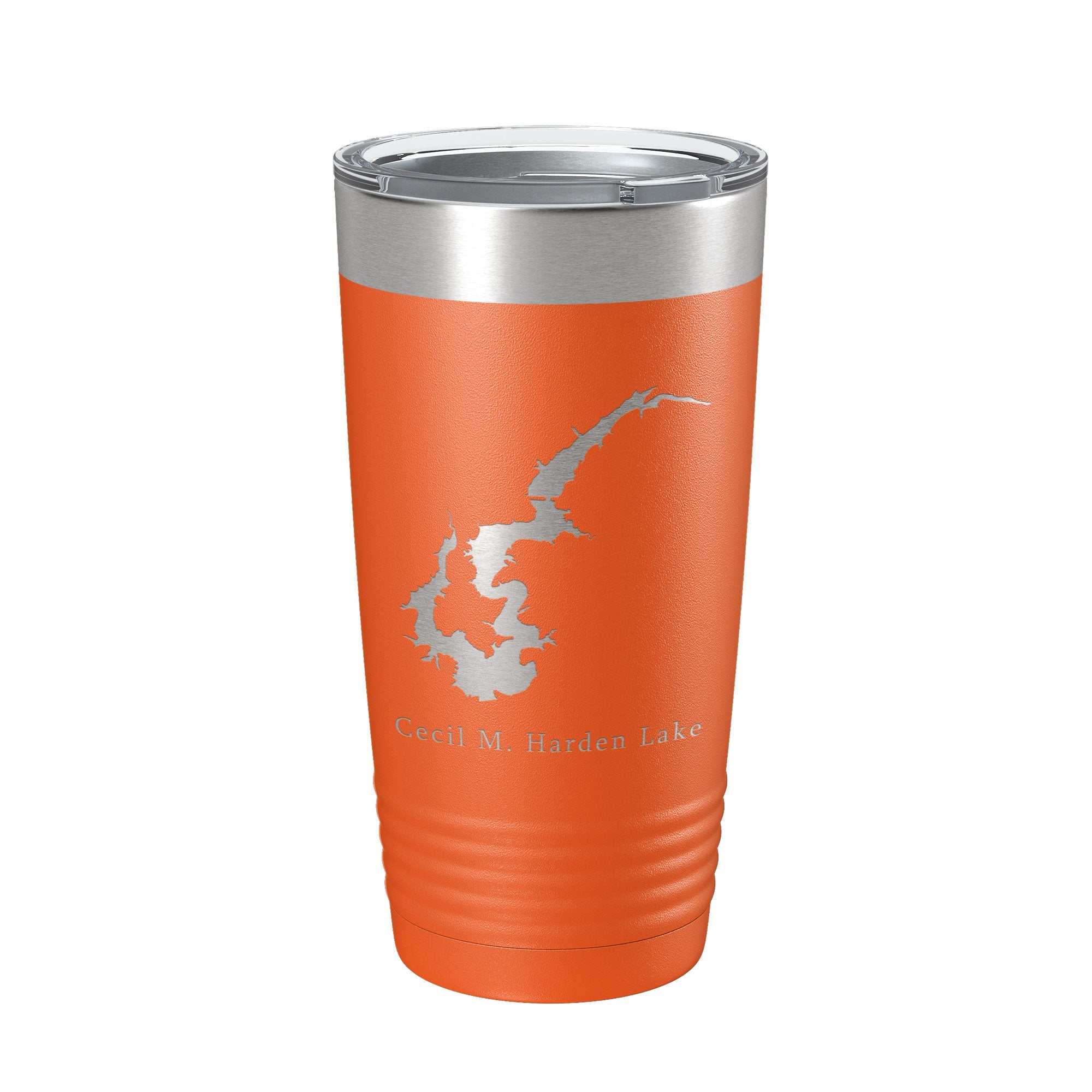 Cecil M. Harden Lake Map Tumbler Travel Mug Insulated Laser Engraved Coffee Cup Indiana 20 oz